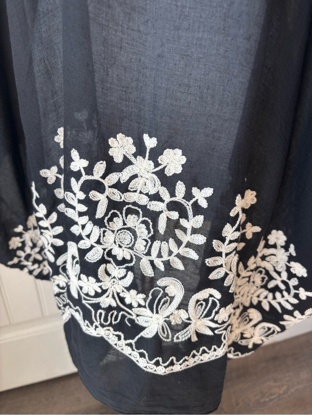 INC International Concepts Embroidered Black Sheer Kimono - Picture 5 of 5